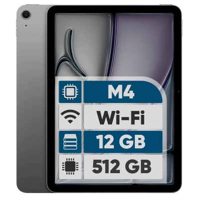 تبلت 11 اینچ اپل مدل iPad Air 2026 M4 Wi-Fi ظرفیت 512 گیگابایت و رم 12 گیگابایت، رزولوشن دوربین اصلی 12 مگاپیکسل، پشتیبانی از قلم و کیبورد