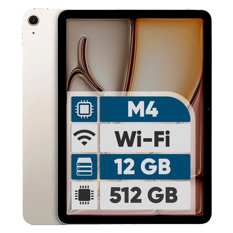 تبلت 13 اینچ اپل مدل iPad Air 2026 M4 Wi-Fi ظرفیت 512 گیگابایت و رم 12 گیگابایت، رزولوشن دوربین اصلی 12 مگاپیکسل، پشتیبانی از قلم و کیبورد