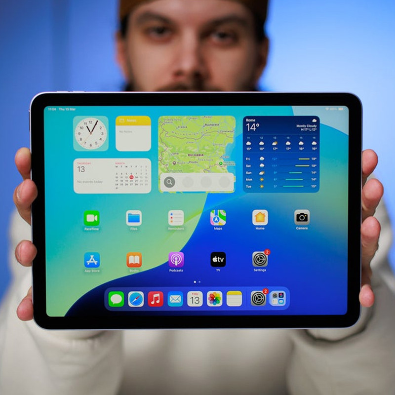 تبلت 11 اینچ اپل مدل iPad Air 2026 M4 Wi-Fi ظرفیت 128 گیگابایت و رم 12 گیگابایت، رزولوشن دوربین اصلی 12 مگاپیکسل، پشتیبانی از قلم و کیبورد