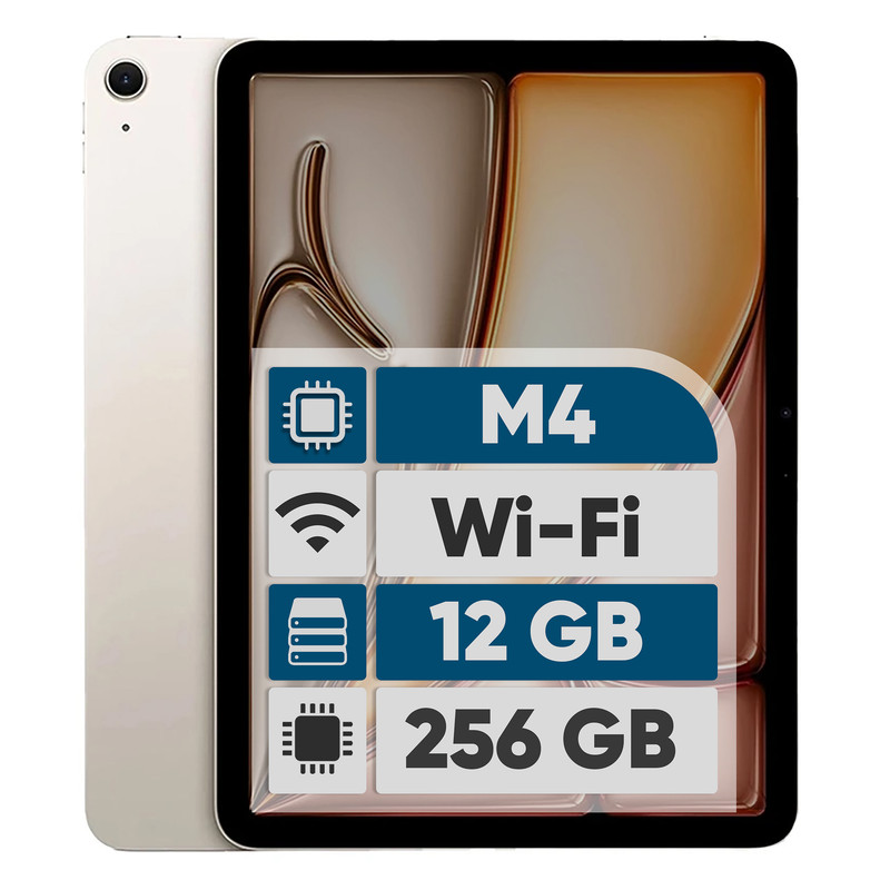تبلت 13 اینچ اپل مدل iPad Air 2026 M4 Wi-Fi ظرفیت 256 گیگابایت و رم 12 گیگابایت، رزولوشن دوربین اصلی 12 مگاپیکسل، پشتیبانی از قلم و کیبورد